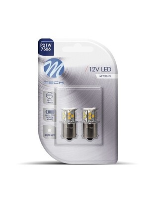 P21W 12V BA15s 1,6W 21xSMD2835 LED ΛΕΥΚΟ BLISTER 2ΤΕΜ. M-TECH