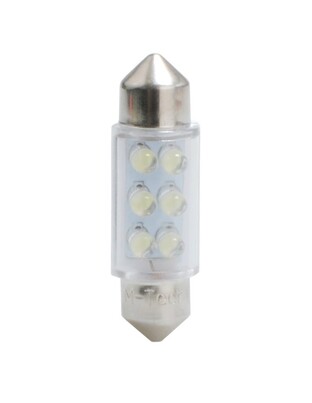 ΛΑΜΠΑΚΙΑ ΠΛΑΦΟΝΙΕΡΑΣ C5W/C10W 12V 0,37W SV8,5 36mm LED 6xFlux 3mm ΠΡΑΣΙΝΟ   M-TECH - 1 ΤΕΜ.