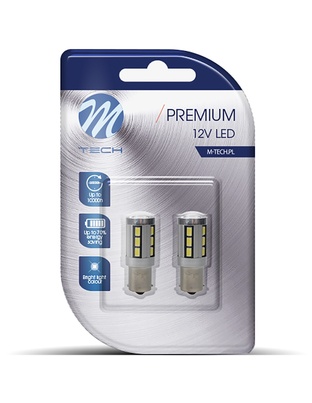 P21W 12V BA15s LED 18xSMD5730 PREMIUM ΛΕΥΚΟ (ΜΟΝΟΠΟΛΙΚΟ) BLISTER 2ΤΕΜ. M-TECH