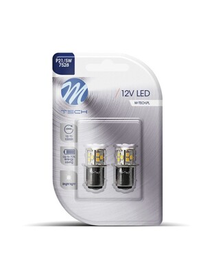P21/5W 12V BAY15d 1,6W 21xSMD2835 LED ΛΕΥΚΟ BLISTER 2ΤΕΜ. M-TECH