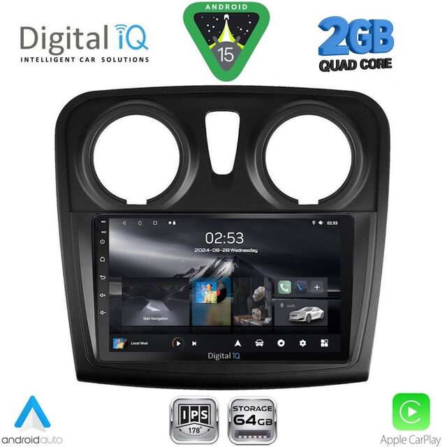 DIGITAL IQ RSD 1108RD_CPA (9inc) MULTIMEDIA TABLET for DACIA LOGAN – SANDERO mod. 2012-2019