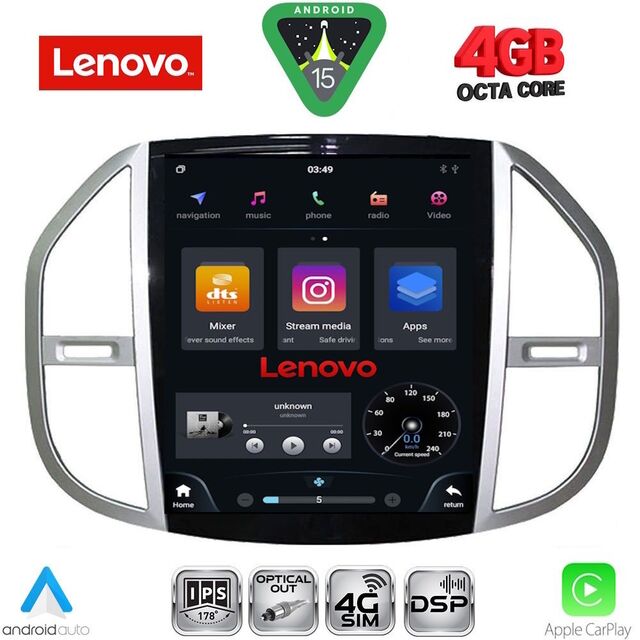 LENOVO SSX 9960_CPA TESLA STYLE  for MERCEDES VITO mod. 2015-2024