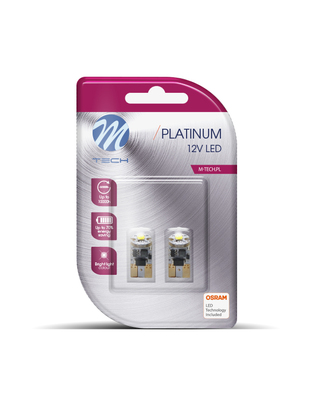 T10 W5W 12V W2.1x9.5d 1,6W 1xHP LED ΛΕΥΚΟ CAN-BUS BLISTER 2ΤΕΜ. M-TECH
