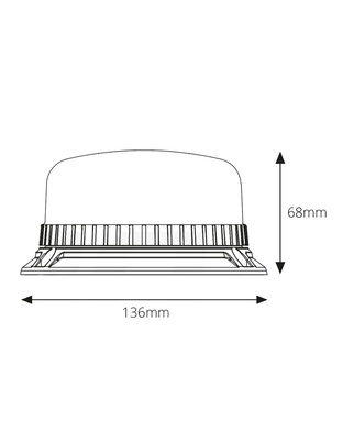 Amio - ΦΑΡΟΣ W03B 12V/24V 36LED ΒΙΔΩΤΟΣ (3 ΒΙΔΕΣ) ΠΟΡΤΟΚΑΛΙ IP56 136X68MM - 1 ΤΕΜ. (02296/AM)