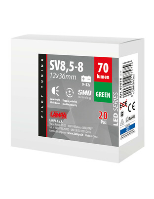 ΛΑΜΠΑΚΙ ΠΛΑΦΟΝΙΕΡΑΣ 9>32V SV28,5-8 2SMDx1CHIP LED 70lm CAN-BUS 12x36mm ΠΡΑΣΙΝΟ  ΚΟΥΤΙ LAMPA - 20 ΤΕΜ.