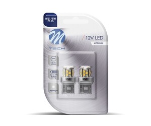 W21/5W (T20) 12V W3x16q 1,6W 21xSMD2835 LED ΛΕΥΚΟ BLISTER  M-TECH - 2ΤΕΜ.