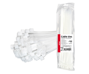 Amio - ΔΕΜΑΤΙΚΑ/ΔΕΤΙΚΑ ΚΑΛΩΔΙΩΝ TIE WRAP (ΤΑΙΡΑΠ) 3.6 x 300mm (ΛΕΥΚΟ) - 100 ΤΕΜ. (04309/AM)
