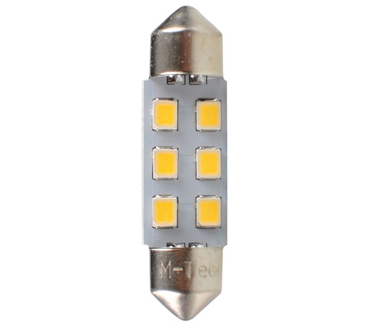 ΛΑΜΠΑΚΙΑ ΠΛΑΦΟΝΙΕΡΑΣ C5W 12V SV8.5 36mm 0,5W 6xSMD2835 LED OSRAM ΛΕΥΚΟ  BLISTER 2ΤΕΜ. M-TECH