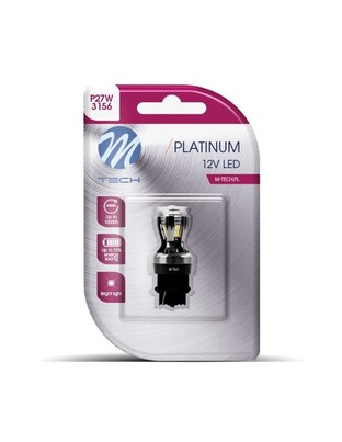 P27W 3156 12/24V W2.5x16d 3,3W 14xSMD LED ΛΕΥΚΟ CANBUS BLISTER  M-TECH - 1ΤΕΜ.
