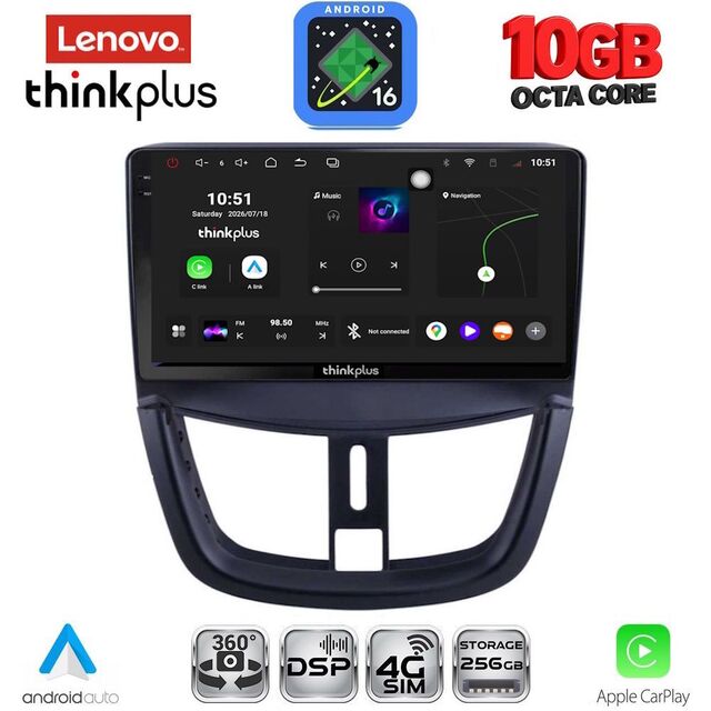 LENOVO LTM 11507_CPA (9inc) MULTIMEDIA TABLET for PEUGEOT 207 mod. 2007-2020