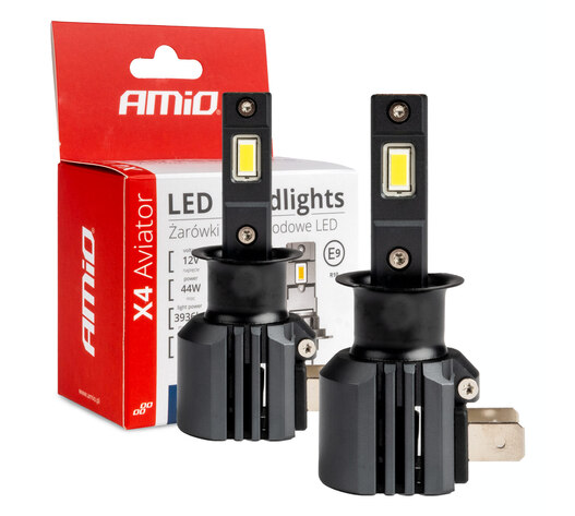 Amio - ΛΑΜΠΕΣ LED H3 12V 44W 6.500K 3.936lm CSP X4 SERIES AVIATOR PLUG & PLAY - 2 ΤΕΜ. (03762/AM)