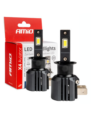 Amio - ΛΑΜΠΕΣ LED H3 12V 44W 6.500K 3.936lm CSP X4 SERIES AVIATOR PLUG & PLAY - 2 ΤΕΜ. (03762/AM)
