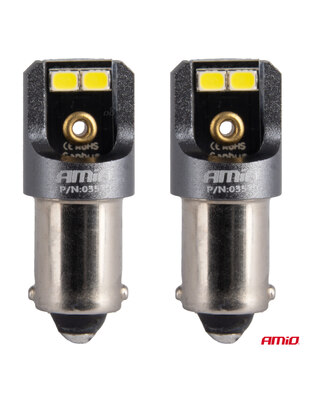 Amio - ΛΑΜΠΑΚΙΑ T4W BA9s 12/24V 6.000K 4xSMD LED CAN-BUS ΛΕΥΚΟ 2016 PRO SERIES - 2 Τεμ. (03579/AM)