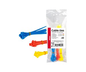 Amio - ΔΕΜΑΤΙΚΑ/ΔΕΤΙΚΑ ΚΑΛΩΔΙΩΝ TIE WRAP(ΤΑΙΡΑΠ) 2.5x100mm/2.5x150mm/3.6x100mm (ΔΙΑΦΟΡΑ ΧΡΩΜΑΤΑ)ΣΕΤ - 60 ΤΕΜ. (04313/AM)