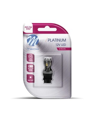 P27/7W 3157 12/24V W2.5x16q 4,2W 14xSMD LED ΛΕΥΚΟ CANBUS BLISTER  M-TECH -1ΤΕΜ.