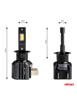 Amio - ΛΑΜΠΕΣ LED H3 12V 44W 6.500K 3.936lm CSP X4 SERIES AVIATOR PLUG & PLAY - 2 ΤΕΜ. (03762/AM)