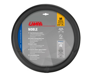 Lampa - Κάλυμμα Τιμονιού NOBLE (M) 37/39cm Μαύρο άοσμο διάτρητο αντιολισθητικό μαλακό Skeentex (πάχος 8,2cm) - 1 τεμ. (L3289.9)