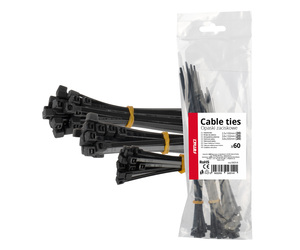 Amio - ΔΕΜΑΤΙΚΑ/ΔΕΤΙΚΑ ΚΑΛΩΔΙΩΝ TIE WRAP(ΤΑΙΡΑΠ) 2.5x100mm / 3.6x150mm / 3.6x200mm ΜΑΥΡΟ ΧΡΩΜΑ ΣΕΤ - 60 ΤΕΜ. (04314/AM)
