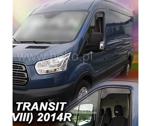 ΑΝΕΜΟΘΡΑΥΣΤΕΣ ΓΙΑ FORD TRANSIT 8 2013+ ΚΟΝΤΟ ΖΕΥΓΑΡΙ ΑΠΟ ΕΥΚΑΜΠΤΟ ΦΙΜΕ ΠΛΑΣΤΙΚΟ HEKO - 2 ΤΕΜ.