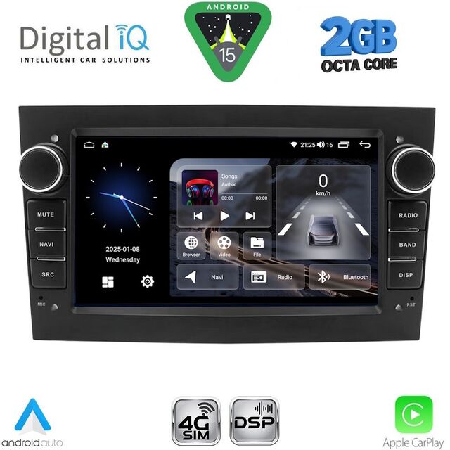 DIGITAL IQ BLF 319BL_CPA (7" DECK) MULTIMEDIA SYSTEM for OPEL ALL mod. 2004-2014 (GLOSS BLACK)