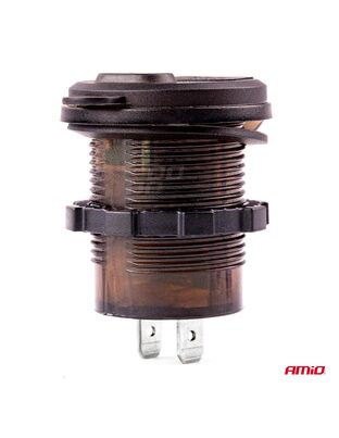 Amio - ΠΡΙΖΑ ΦΟΡΤΙΣΗΣ ΜΕ 2 ΘΥΡΕΣ USB + TYPE C ΚΑΙ ΨΗΦΙΑΚΟ ΒΟΛΤΟΜΕΤΡΟ ΜΕ ΚΑΠΑΚΙ ΜΑΥΡΗ 12/24V - 1 τεμ.5-12V 3.0A QUICK CHARGER MOD-07 (02857/AM)