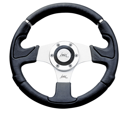 ΤΙΜΟΝΙ KOBRA EVO 320mm ΜΑΥΡΟ/ΑΣΗΜΙ ΚΕΝΤΡΟ LUISI