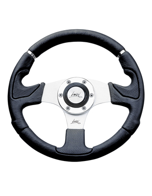 ΤΙΜΟΝΙ KOBRA EVO 320mm ΜΑΥΡΟ/ΑΣΗΜΙ ΚΕΝΤΡΟ LUISI