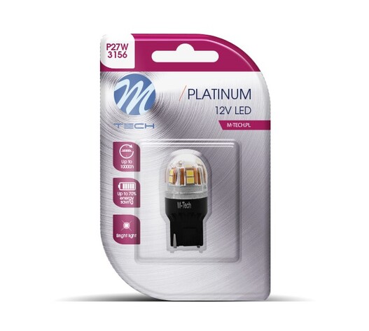 P27W 3156 12/24V W2.5x16d 1,5W 15xSMD LED ΛΕΥΚΟ CANBUS BLISTER M-TECH -  1ΤΕΜ.