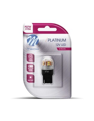 P27W 3156 12/24V W2.5x16d 1,5W 15xSMD LED ΛΕΥΚΟ CANBUS BLISTER M-TECH -  1ΤΕΜ.