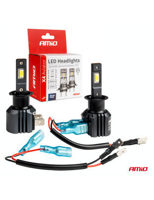 Amio - ΛΑΜΠΕΣ LED H3 12V 44W 6.500K 3.936lm CSP X4 SERIES AVIATOR PLUG & PLAY - 2 ΤΕΜ. (03762/AM)