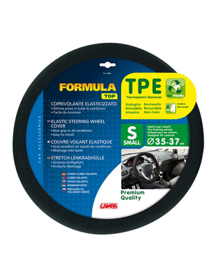 Lampa Κάλυμμα Τιμονιού Αυτοκινήτου Formula One Premium 35-37εκ. Άοσμο Αντιιδρωτικό Ευρείας κάλυψης¨Μαύρο 1-τεμ. (L3306.9)