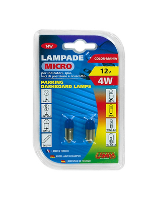 ΛΑΜΠΑΚΙΑ ΜΙΝΙΟΝ 12V T4W BA9s ΜΠΛΕ