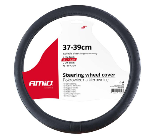 Amio - ΚΑΛΥΜΜΑ ΤΙΜΟΝΙΟΥ 37-39CM SWC-27 ΜΑΥΡΟ ΜΕ ΔΙΑΜΑΝΤΑΚΙΑ - 1 τεμ. (02564/AM)