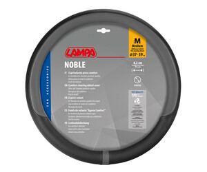 Lampa - Κάλυμμα Τιμονιού NOBLE (M) 37/39cm Μαύρο / Γκρί άοσμο διάτρητο αντιολισθητικό μαλακό ultra soft Skeentex - 1 τεμ. (L3290.1)