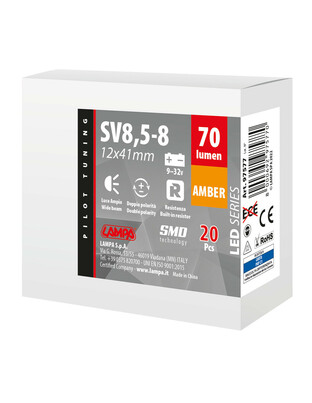 ΛΑΜΠΑΚΙΑ ΠΛΑΦΟΝΙΕΡΑΣ 9>32V SV28,5-8 2SMDx1CHIP LED 700lm CAN-BUS 12x41mm ΠΟΡΤΟΚΑΛΙ ΚΟΥΤΙ LAMPA - 20 ΤΕΜ.