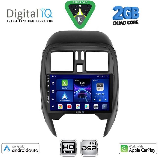 DIGITAL IQ BXC 3451_CPAA (SQUARE) (9inc) MULTIMEDIA TABLET for NISSAN MICRA mod. 2014-2017