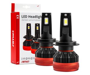 Amio - ΛΑΜΠΕΣ LED H7 9-16V 90W 6.500K 9900lm CAN BUS (ME ΑΝΕΜΙΣΤΗΡΑΚΙ) X3 SERIES - 2ΤΕΜ. (02980/AM)