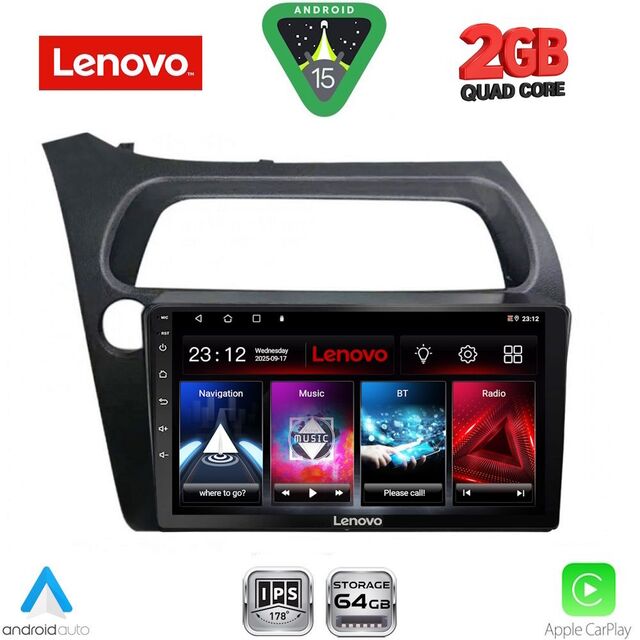LENOVO LVD 2189_CPA (9inc) MULTIMEDIA TABLET for HONDA CIVIC 3D-5D mod. 2006-2012
