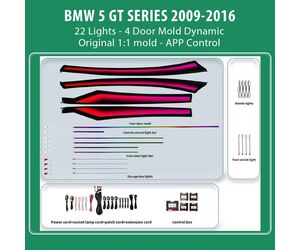DIQ AMBIENT BMW S.5 GT BM15D (Digital iQ Ambient Light for BMW Series 5 GT (F07) mod.2009-2016 with 22 Lights, Dynamic)