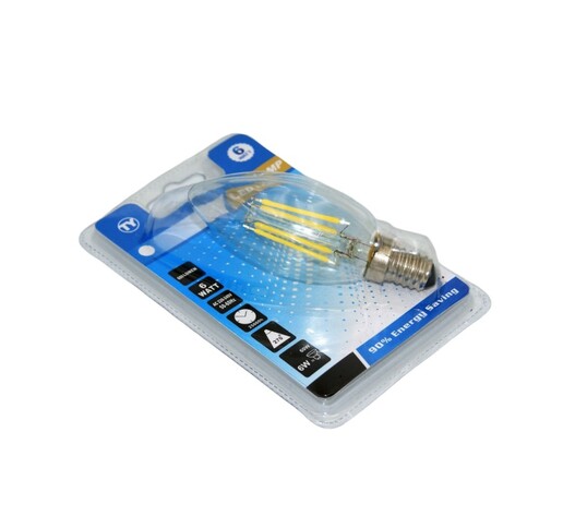 LED ΛΑΜΠΑ E14/6W/600Lm/6000K C37-6W-6K