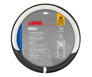 Lampa - Κάλυμμα Τιμονιού NOBLE (M) 37/39cm Μαύρο / Λευκό άοσμο διάτρητο αντιολισθητικό μαλακό ultra soft Skeentex - 1 τεμ. (L3290.0)
