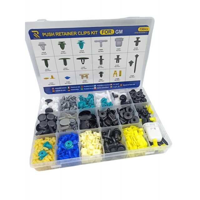 ΠΛΑΣΤΙΚΑ PUSH PIN CLIPS ΑΥΤΟΚΙΝΗΤΟΥ ΣΕΤ 730ΤΜΧ W10058-1