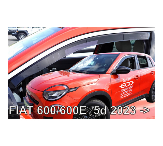 ΑΝΕΜΟΘΡΑΥΣΤΕΣ ΓΙΑ FIAT 600/600E 5D 2023+ ΣΕΤ ΑΥΤΟΚΙΝΗΤΟΥ ΑΠΟ ΕΥΚΑΜΠΤΟ ΦΙΜΕ ΠΛΑΣΤΙΚΟ HEKO - 4 ΤΕΜ.