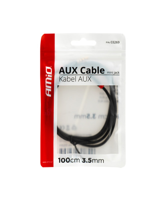 Amio - ΚΑΛΩΔΙΟ ΣΥΝΔΕΣΗΣ AUX MINI JACK>JACK 3,5mm 100cm - 1 TEM. (03269/AM)