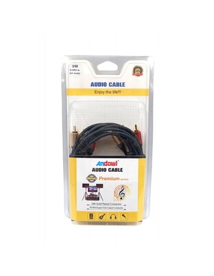 ΚΑΛΩΔΙΟ ΗΧΟΥ ΣΤΕΡΕΟ 3m AUX ΣΕ 3RCA ANDOWL QY-AV02