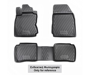 ΠΑΤΑΚΙΑ ΣΕ ΣΚΑΦΗ TPE ΛΑΣΤΙΧΟ ΓΙΑ KIA CERATO 2009-2013  ΣΕ ΑΝΘΡΑΚΙ ΣΚΟΥΡΟ ΓΚΡΙ ΧΡΩΜΑ NOVLINE - 4 ΤΕΜ.