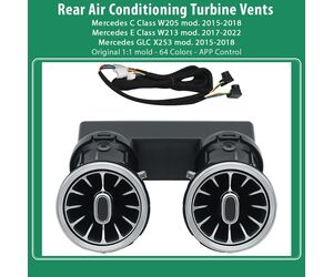 DIQ AMBIENT 8176 I - REAR AIRVENTS for BENZ C-GLC-E (Digital iQ Rear Turbine Air Vent Ambient Light Kit for MERCEDES C - GLC mod. 2015-2018 - E mod. 2017-2020)
