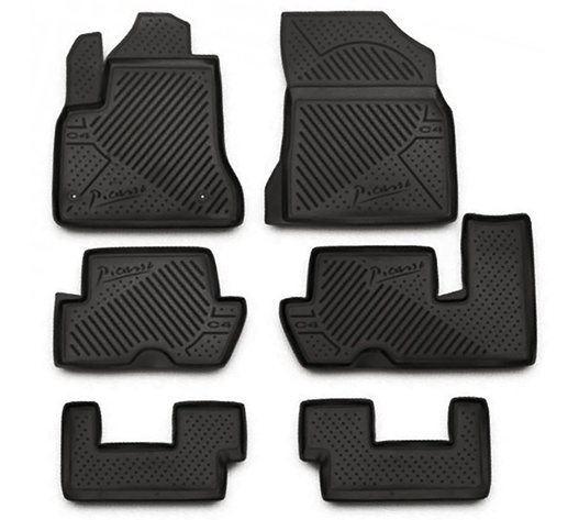 ΠΑΤΑΚΙΑ ΣΕ ΣΚΑΦΗ TPE ΛΑΣΤΙΧΟ ΓΙΑ CITROEN C4 GRAND PICASSO 5D 2006-2013 (3 ΣΕΙΡΕΣ ΚΑΘΙΣΜΑΤΩΝ)  ΣΕ ΜΑΥΡΟ ΧΡΩΜΑ NOVLINE - 6 ΤΕΜ.