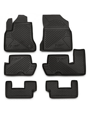 ΠΑΤΑΚΙΑ ΣΕ ΣΚΑΦΗ TPE ΛΑΣΤΙΧΟ ΓΙΑ CITROEN C4 GRAND PICASSO 5D 2006-2013 (3 ΣΕΙΡΕΣ ΚΑΘΙΣΜΑΤΩΝ)  ΣΕ ΜΑΥΡΟ ΧΡΩΜΑ NOVLINE - 6 ΤΕΜ.