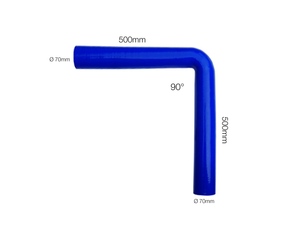 ΓΩΝΙΑ ΣΙΛΙΚΟΝΗΣ ΜΠΛΕ Φ70 90 ΜΟΙΡΕΣ 100cm (50+50cm) SIMONI RACING - 1 TEM.